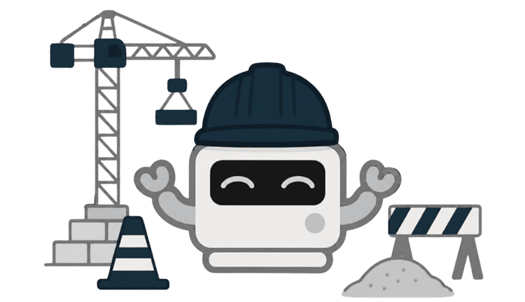 Construction robot wearing a hard hat